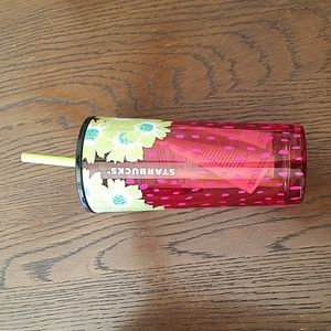 STARBUCKS STRAWBERRY GLASS TUMBLER